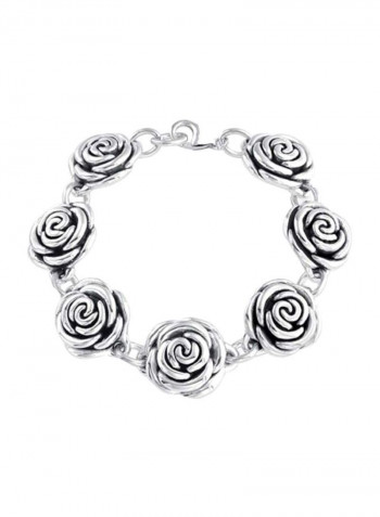 925 Sterling Silver Rose Designed Bracelet