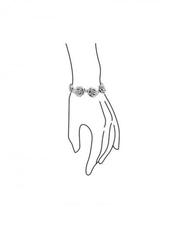 925 Sterling Silver Rose Designed Bracelet