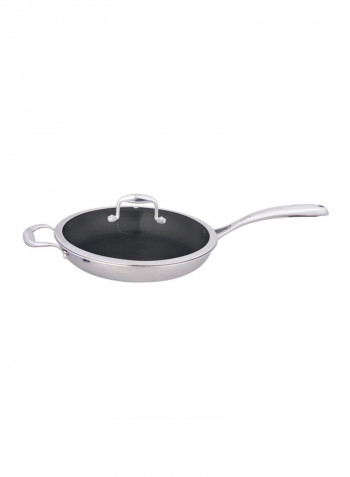 Frying Pan With Lid Silver/Black 11inch