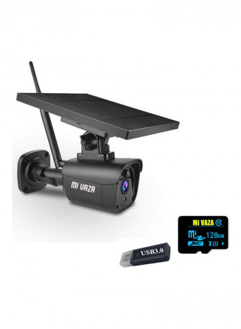 Wireless Solar Powered Security Camera Black