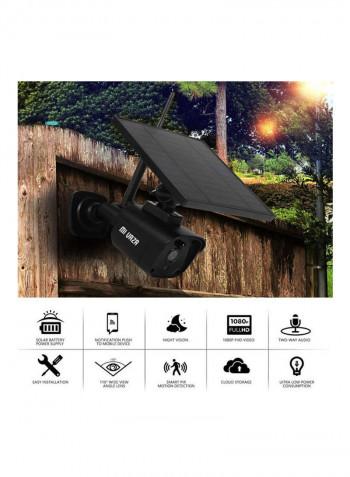 Wireless Solar Powered Security Camera Black