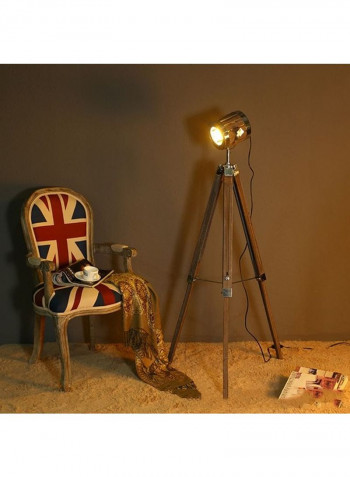 Solid Wood Tripod Floor Lamp Warm White