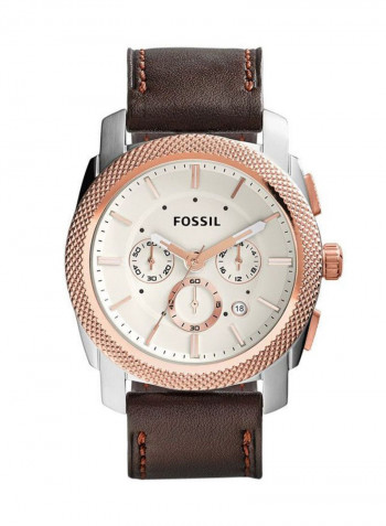 Men's Leather Analog Quartz Watch FS5040