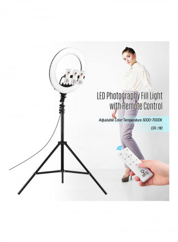 Dimmable Video LED Ring Light Set White