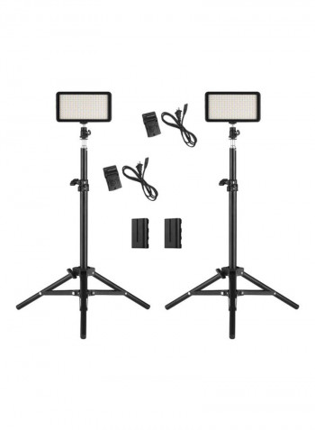 7-Piece LED Video Light Kit Black