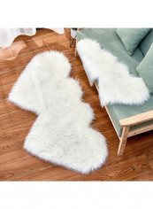 1-Piece Rug Modern Simple Solid Color Heart-Shaped Cushion White M