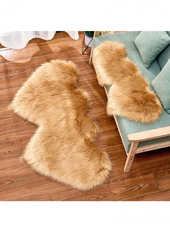 Heart Shaped Floor Mat Brown M
