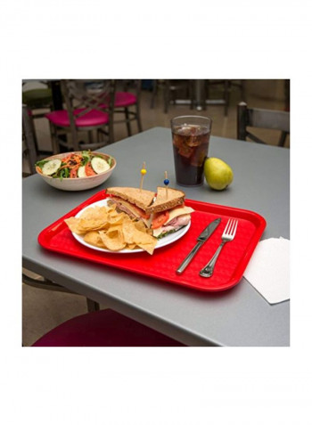 24-Piece Fast Food Tray Set Red 12x16inch