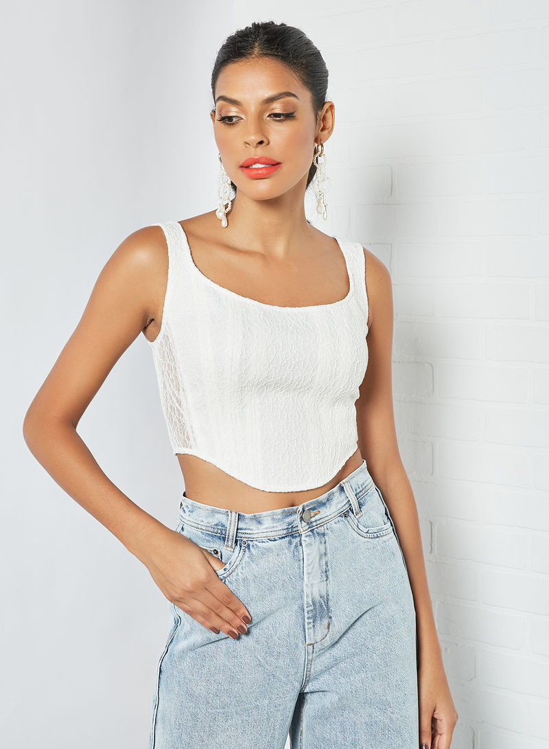 Lace Crop Top Ivory