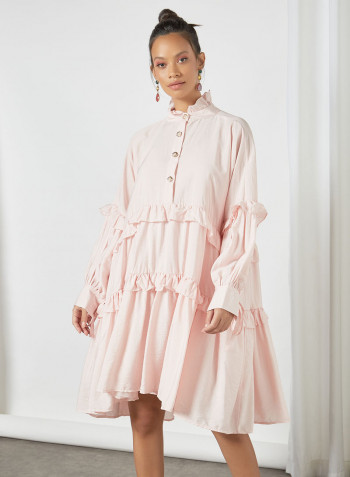 Oversized Midi Dress Pink