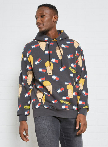 Beavis Long Sleeve Hoodie Dark Grey