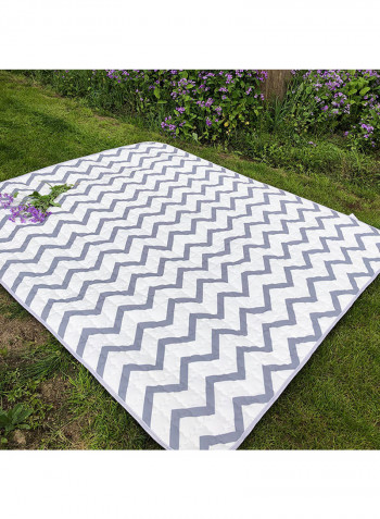 Simple Wavy Striped Pattern Area Rug Grey/White 140x200centimeter