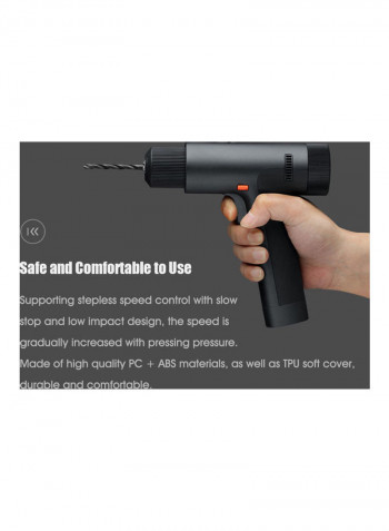 Cordless Electric Screwdriver Drill Kit Grey/Black