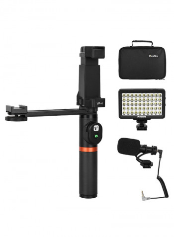4-In-1 Handheld Smartphone Stabilizer Grip Kit Black
