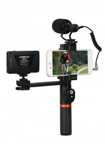 4-In-1 Handheld Smartphone Stabilizer Grip Kit Black