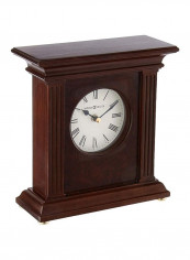 Decorative Mantel Clock Brown/White 10inch