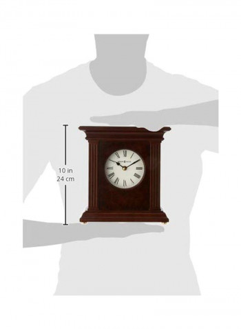 Decorative Mantel Clock Brown/White 10inch