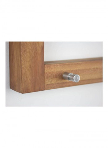 Wall Shelf With Hooks Brown 24x9x8inch