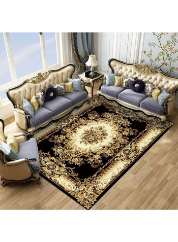 European Luxurious Retro Style Living Room Floor Carpet Black/Brown/Yellow 140x200cm