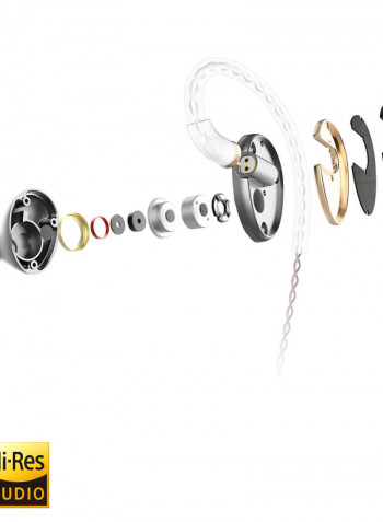 EN700 MKII 3.5mm Hi-Res Dynamic Bass Hi-Fi Music Monitor In-Ear DJ Earphone With Detachable Cable grey