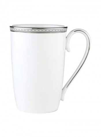 Bone China Accent Mug White/Grey 13ounce