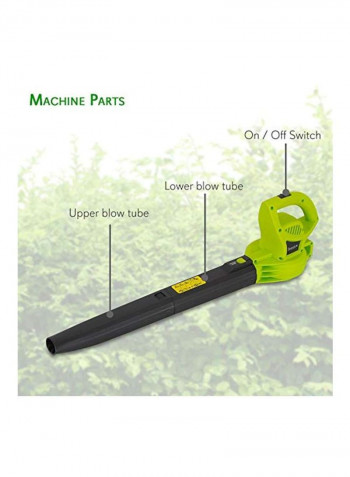 Electric Handheld Leaf Blower Black/Green