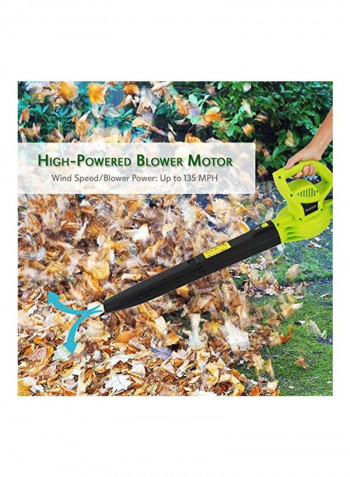Electric Handheld Leaf Blower Black/Green