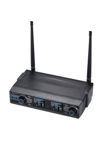 Professional Dual Channel UHF Digital Wireless Headset Microphone I3087 Black