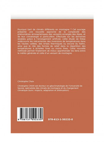 Climatologie Hivernale Des Versants Alpins (Savoie) Paperback