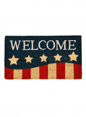 Patriotic Stripes Coir Mat Multicolour 0.56X28X16inch