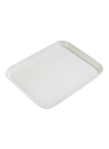 12-Piece Fiberglass Rectangular Tray Set Bone White 16.37x12inch