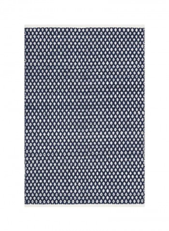 Handmade Area Rug White/Blue 72x48x0.5inch
