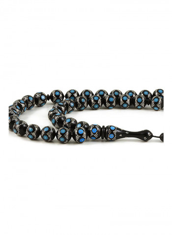 Coca Wood Prayer Beads With Sterling Silver Components
