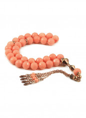 Pink Coral Prayer Beads with Sterling Silver Components