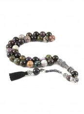 Tourmaline Prayer Beads with Sterling Silver Components