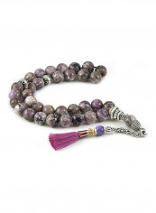 Charoite Prayer Beads With Sterling Silver Components
