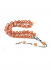 Sunstone Prayer Beads with Sterling Silver components