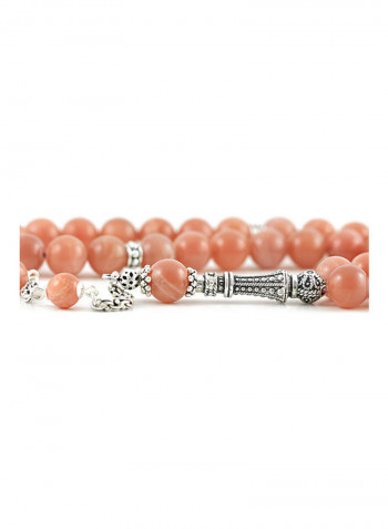 Sunstone Prayer Beads with Sterling Silver components