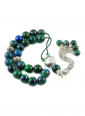 Chrysocolla Worry Beads with Sterling Silver components