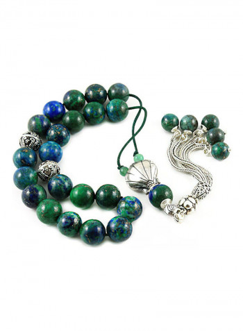 Chrysocolla Worry Beads with Sterling Silver components