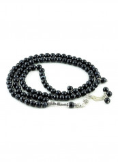Onyx Prayer Beads (99 Beads) with Sterling Silver components
