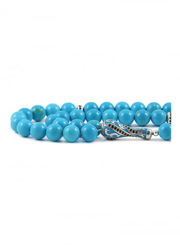 Turquoise Prayer Beads With Sterling Silver Components