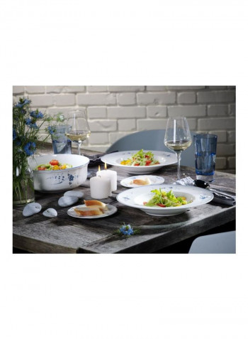 4-Piece Old Luxembourg Bowl White/Blue 2600ml