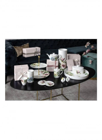 6-Piece Quinsai Garden Coaster Set White/Pink/Green 11centimeter