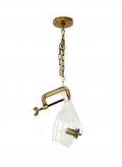 Modern Glass Pendant Light Clear/Gold 17x30centimeter