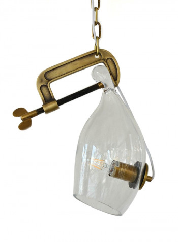 Modern Glass Pendant Light Clear/Gold 17x30centimeter