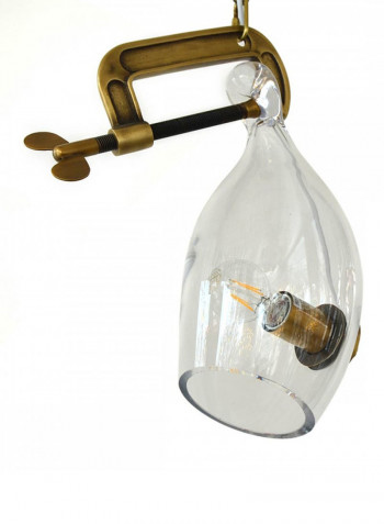 Modern Glass Pendant Light Clear/Gold 17x30centimeter