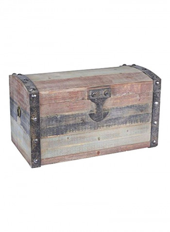 Wooden Storage Trunk Brown/Black/Grey