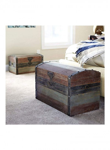 Wooden Storage Trunk Brown/Black/Grey