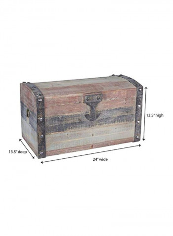 Wooden Storage Trunk Brown/Black/Grey